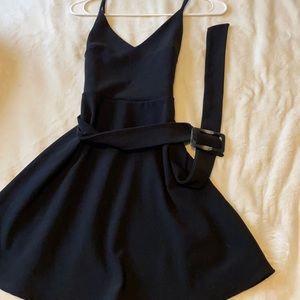 Black spaghetti strap dress